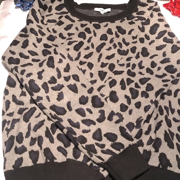 Suncoo Paris Animal Print Knit Pullover Sweater Gray/Black/Blue Size T2 (M) - Picture 2 of 8